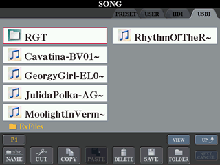 ExFolder contents in SONG display