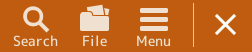 Search, File, and Menu icons from style select screen.