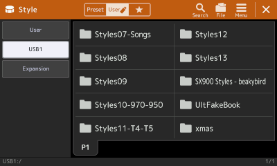 screen shot of folders on a USB drive