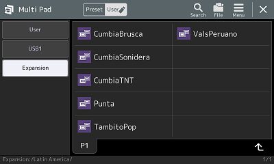 Multi Pad screen showing Latin America multi pads.