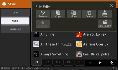 File Edit screen opened over Eileen contents to select Copy Option.