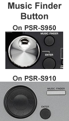 Music Finder buttons on S950 and S910