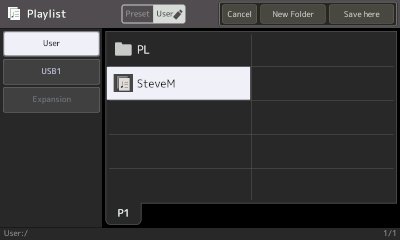Saved playlist renamed to "SteveM.