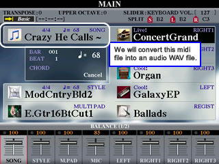 MAIN screen with Crazy in Song cell