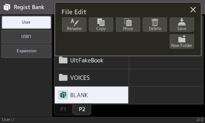 Regist Bank User area, File Edit box showing Save option.