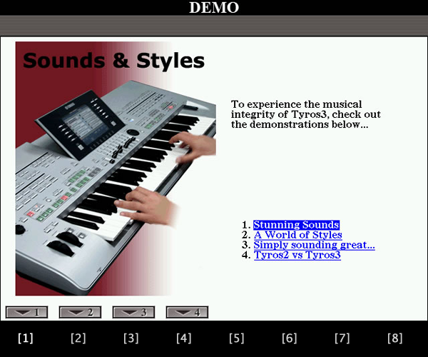 Sounds & Styles Demo Screen