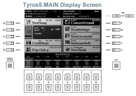 T5 MAIN screen