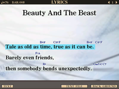 lyrics screen
