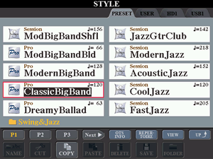 Swing&Jazz style screen