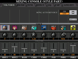 Mixing Console Style Screen