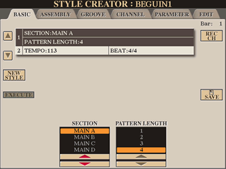 Style Creator BASIC tab