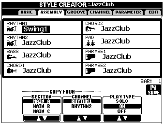 Style Creator Assembly tab
