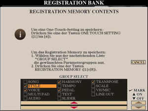 Registration memory contents
