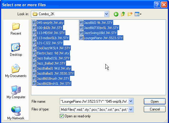 Selecting multiple files from a folder