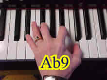 Ab9 = Eb Gb Bb C