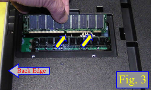fig 3 inserting modules into DIMM sockets
