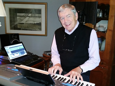 Larry at keyboard