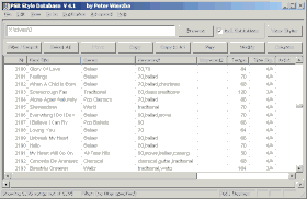 PSR Style Database Song Mode screen shot