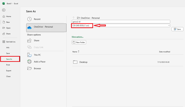 CSV File Example