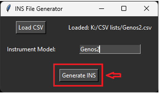 Generate INS File