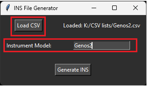 INS File Generator Interface