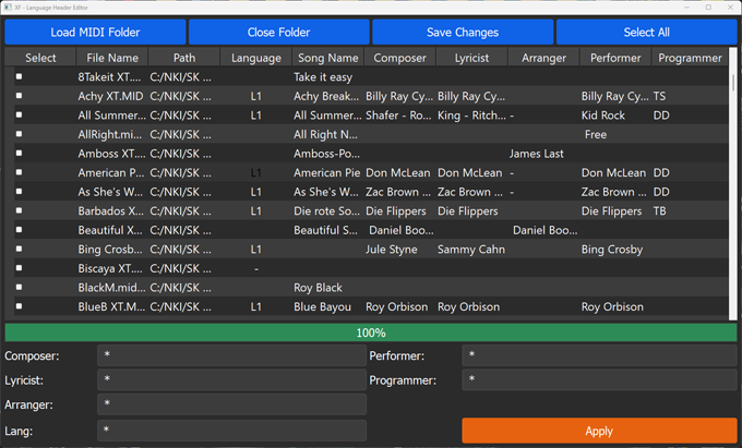 XF Language Header Editor Screenshot